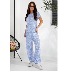 Костюм жіночий повсякденний з принтом, колір блакитний, 257R815-1