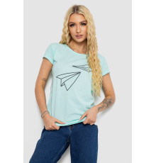 Футболка жіноча з принтом, колір м'ятний, 244R2217