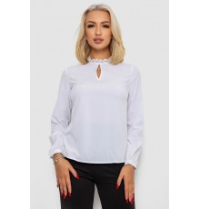 Блуза однотонна, колір білий, 230R232-1