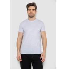 Футболка чоловіча однотонна базова, колір світло-сірий, 244R2405