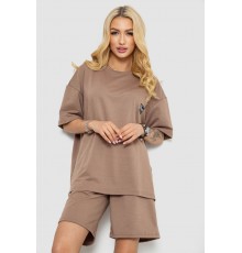 Костюм жіночий повсякденний, колір темно-бежевий, 241R5004