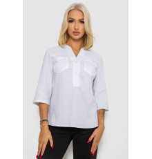 Блуза однотонна, колір білий, 230R96-15.