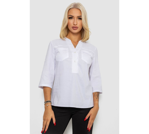 Блуза однотонная, цвет белый, 230R96-15