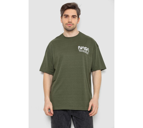 Футболка мужская с принтом, цвет хаки, 244R2125