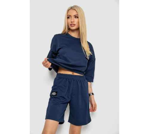 Костюм женский однотонный, цвет темно-синий, 238R116-2