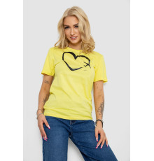 Жіноча футболка з принтом, колір жовтий, 238R554