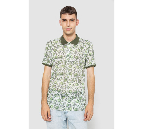 Поло мужское котонновое, цвет молочно-зеленый, 247R304