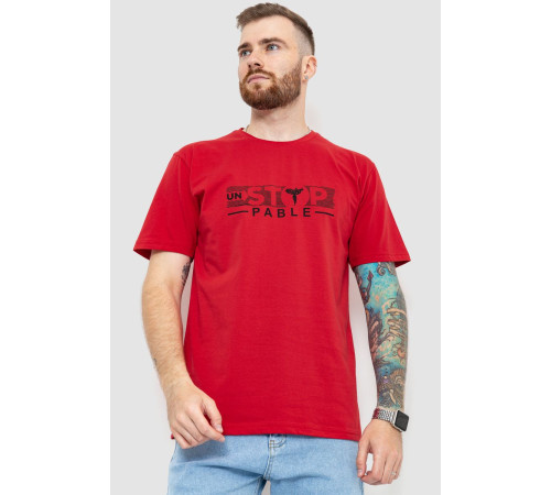 Футболка мужская батал, цвет красный, 208R014