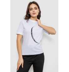 Жіноча футболка з принтом, колір білий, 241R1830