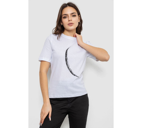 Футболка женская с принтом, цвет белый, 241R1830