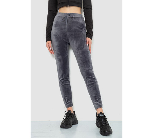 Спорт штани женские велюровые, цвет серый, 244R5569