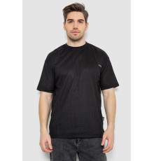 Футболка чоловіча однотонна, колір чорний, 244R3130