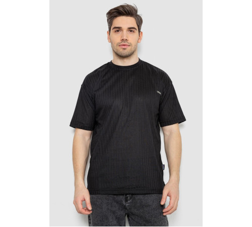 Футболка мужская однотонная, цвет черный, 244R3130