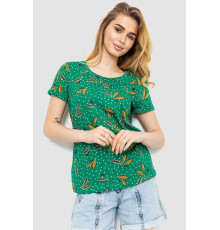 Футболка женская с принтом, цвет зеленый, 244R043