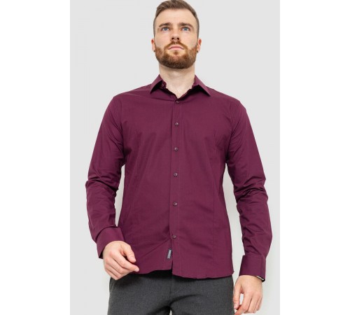 Сорочка чоловіча однотонна, колір сливовий, 214R7081