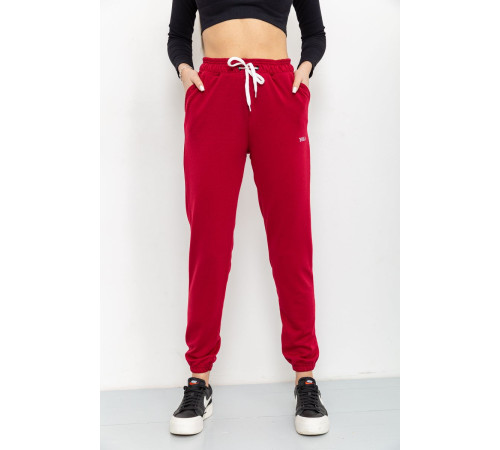 Спорт штаны женские двухнитка, цвет бордовый, 129R1466