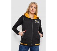 Жилет жіночий двосторонній, колір чорно-гірчичний, 244R20166