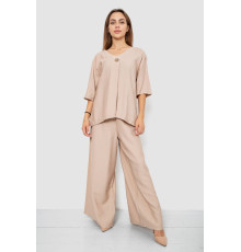 Костюм женский ткань лён жатка, цвет бежевый, 102R5263