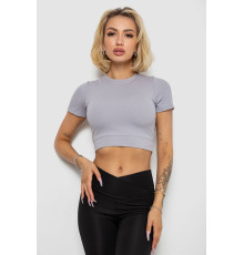 Футболка - топ женская в рубчик, цвет светло-серый, 238R58210