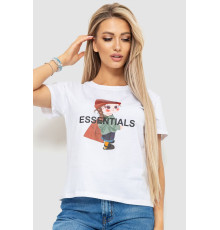 Футболка жіноча з принтом, колір білий, 221R3016