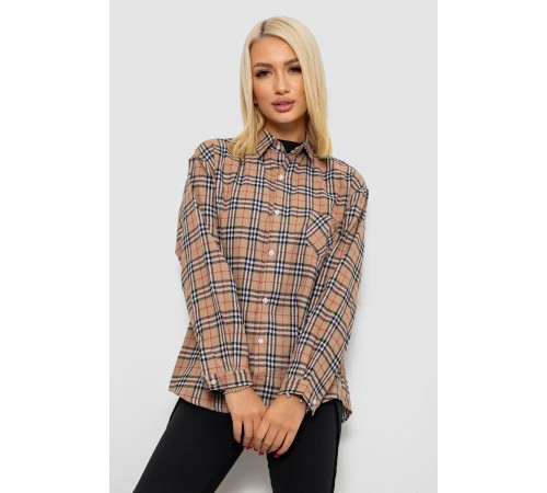 Сорочка жіноча в клітинку, колір мокко, 244R1070-3