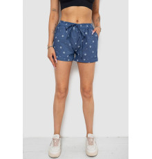 Шорты женские с принтом, цвет джинс, 238R7164