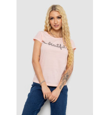 Футболка жіноча з принтом, колір персиковий, 244R2210-5