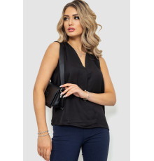 Блуза без рукавів шифон, колір чорний, 244R061