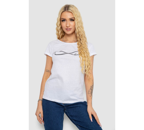 Футболка женская с принтом, цвет белый, 244R2207