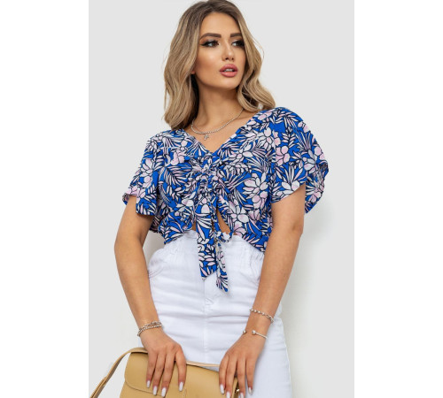 Блуза шифоновая, цвет сине-розовый, 244R069