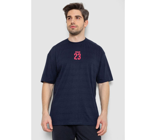 Футболка мужская с принтом, цвет темно-синий, 244R7024