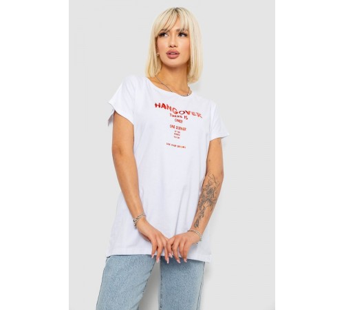Футболка женская с принтом, цвет белый, 244R2402