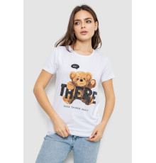 Жіноча футболка з принтом, колір білий, 244R509