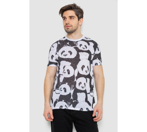 Футболка мужская с принтом, цвет бело-черный, 244R6034