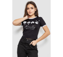 Футболка-топ женская с принтом, цвет черный, 244R604