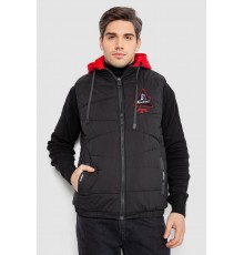 Жилетка чоловіча демісезонна двостороння, колір чорно-червоний, 244R99002