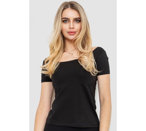 Футболка жіноча, колір чорний, 244R027