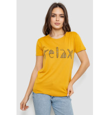 Футболка жіноча з принтом, колір гірчичний, 244R610