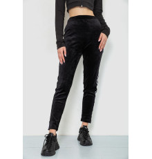 Спорт штани жіночі велюрові, колір чорний, 244R5576