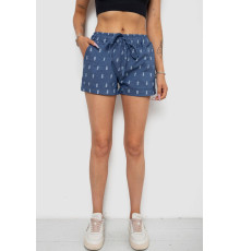 Шорты женские с принтом, цвет джинс, 238R7164-2