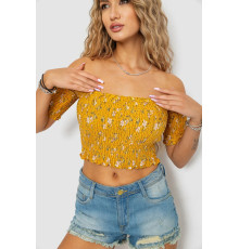 Топ жіночий з квітковим принтом, колір гірчичний, 244R300