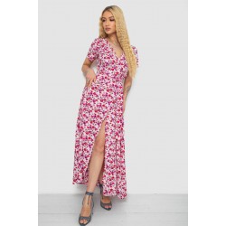 Сарафан с цветочным принтом, цвет розово-красный, 241R181