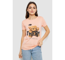 Футболка женская с принтом, цвет персиковый, 244R509