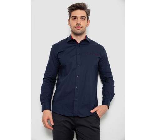 Сорочка чоловіча, колір темно-синій, 214R7186
