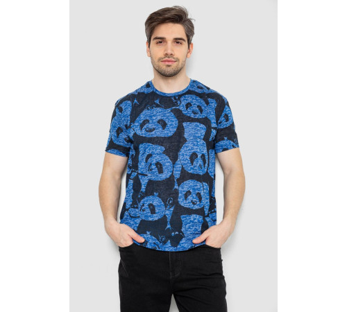 Футболка мужская с принтом, цвет синий, 244R6034