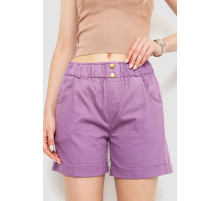 Шорты женские на резинке с манжетом, цвет светло-фиолетовый, 214R638