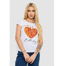 Футболка жіноча з принтом, колір білий, 244R2204