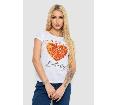 Футболка женская с принтом, цвет белый, 244R2204