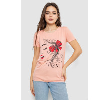 Футболка женская с принтом, цвет персиковый, 244R503