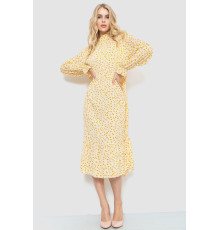 Платье свободного кроя с цветочным принтом, цвет молочно-горчичный, 204R201